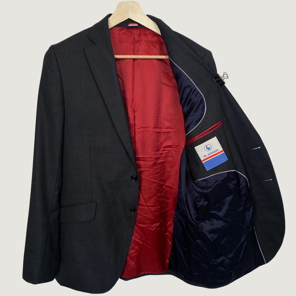 El Ganso 42R Dark Gray Super 150s Marzotto Wool Jacket Blazer Sport Coat